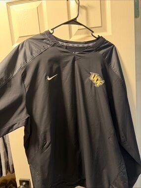 Nike Men's Black Windbreaker with Yellow UCF Logo